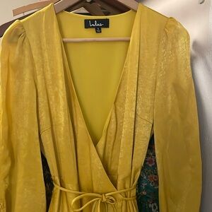 Lulu's Yellow Long Sleeve Dress